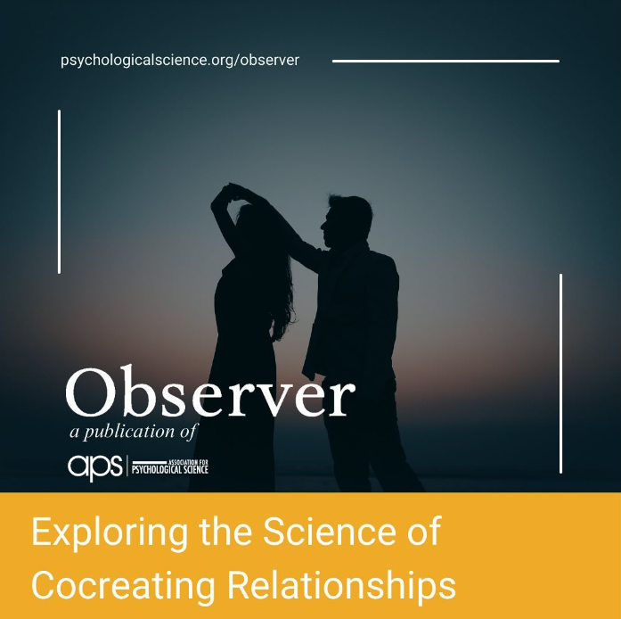 Silhouetted against a dim background, a couple dances gracefully. Text on the image reads: "Observer, a publication of APS" and "Exploring the Science of Cocreating Relationships," with a web address at the top. Discover how guest posting can enrich this journey of connection. - Ketamine